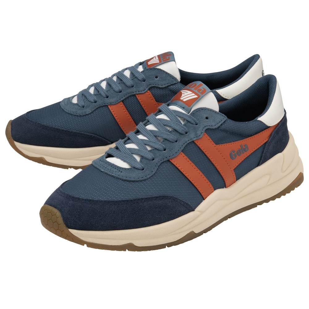 Gola Classics Men's Jupiter Sneakers - Baltic/Navy/Moody Orange