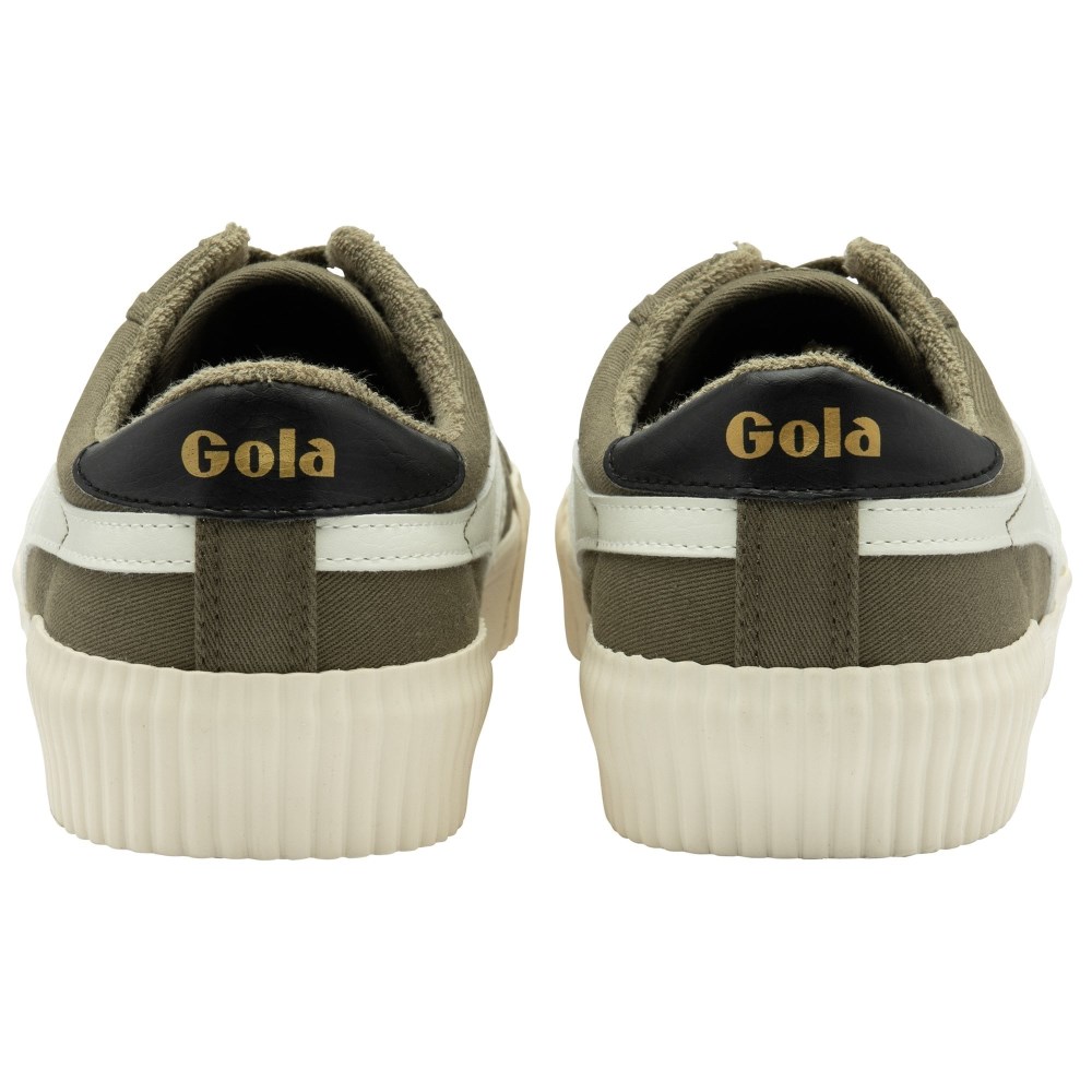 Vegan Gola Classics Men's Rally Plimsoll Sneakers - Khaki/Off White/Black