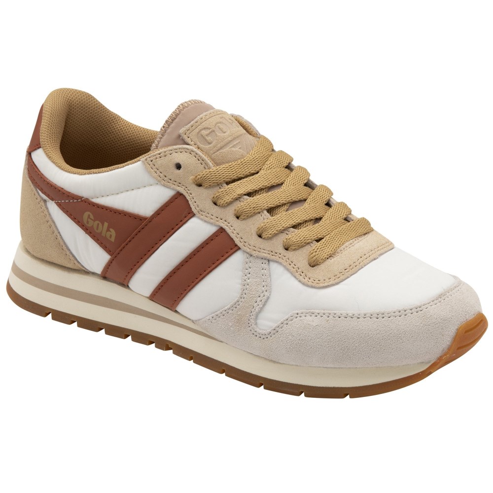 Gola Classics Women's Daytona Chute Sneakers - Off White/Oat/Orange Spice