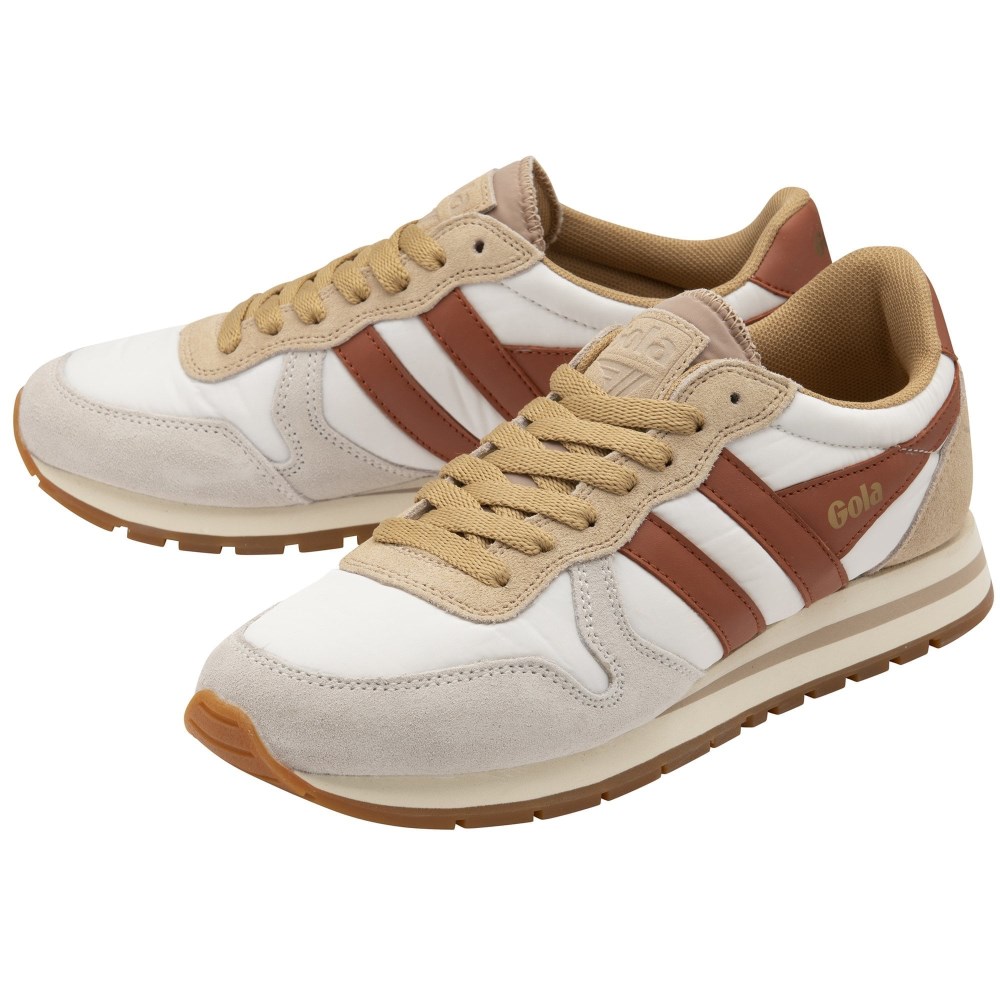 Gola Classics Women's Daytona Chute Sneakers - Off White/Oat/Orange Spice
