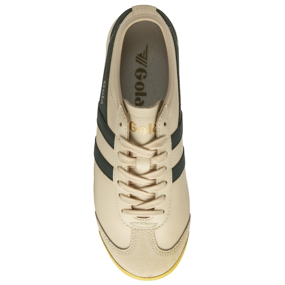 Gola Classics Women's Race Leather Sneakers - Ecru/Dark Khaki