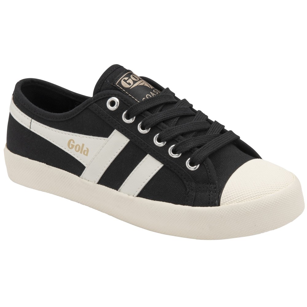 Vegan Gola Classics Women's Coaster - Black/Off White/Gold