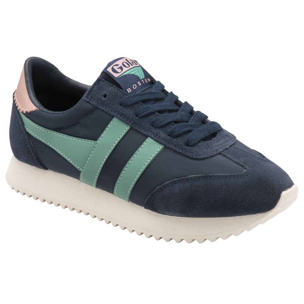 Gola Classics Women's Boston '78 Sneakers - Navy/Green Mist/Coral Pink