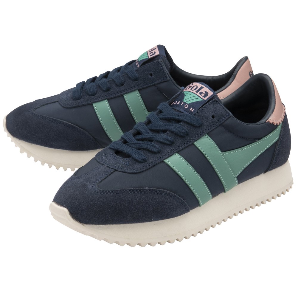 Gola Classics Women's Boston '78 Sneakers - Navy/Green Mist/Coral Pink