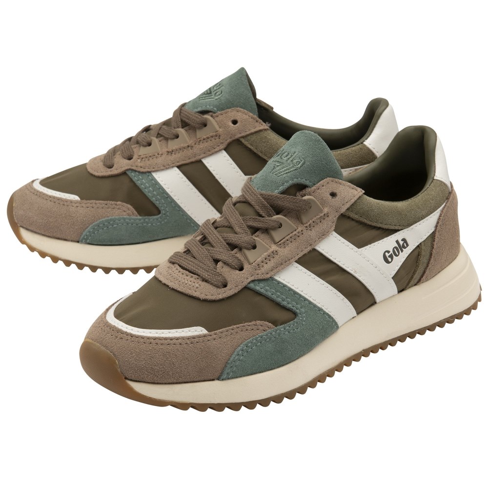 Gola Classics Women's Chicago Sneakers - Khaki/Cappuccino/Off White