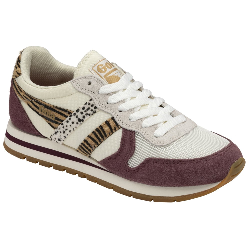 Gola Classics Women's Daytona Safari Sneakers - Off White/Windsor Wine