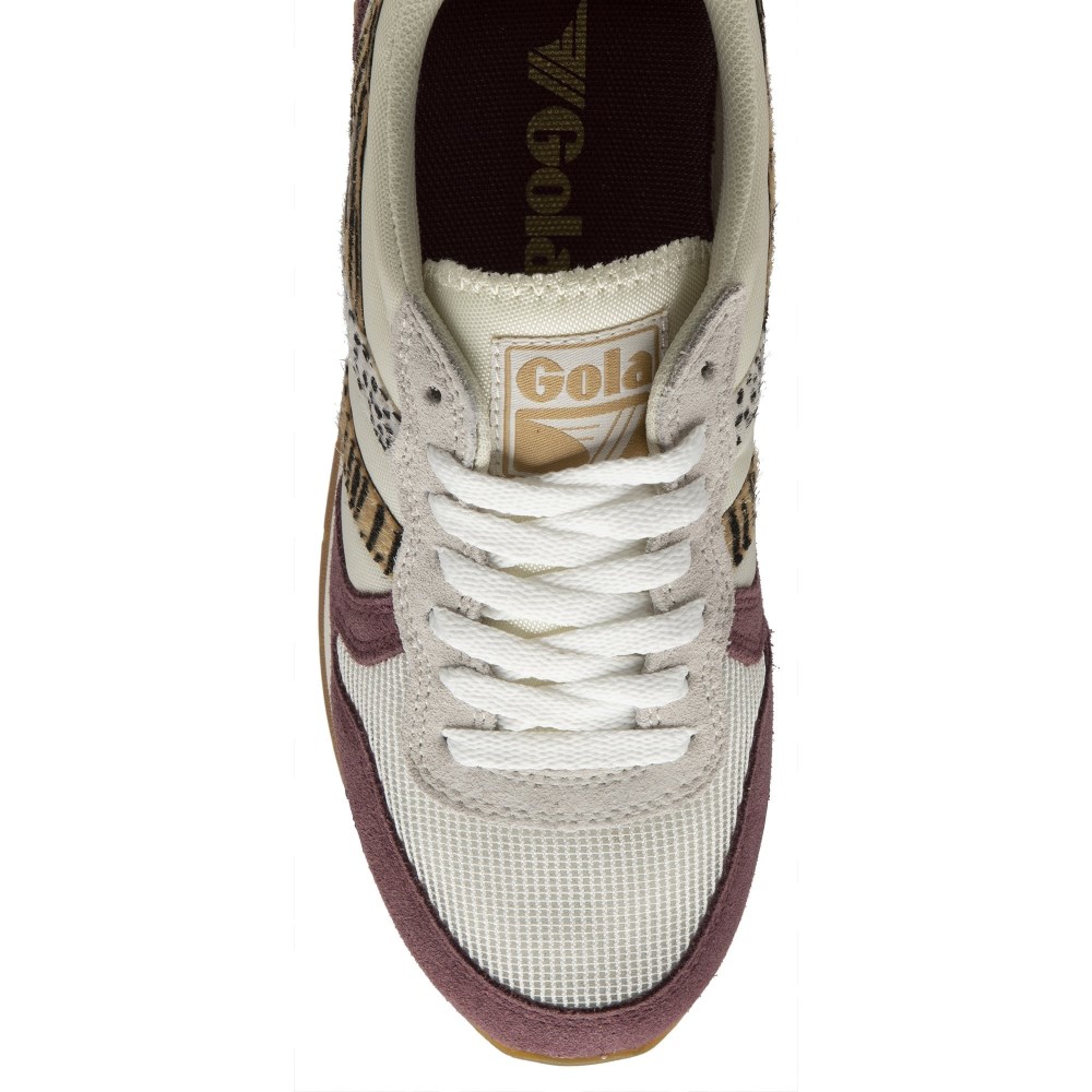 Gola Classics Women's Daytona Safari Sneakers - Off White/Windsor Wine
