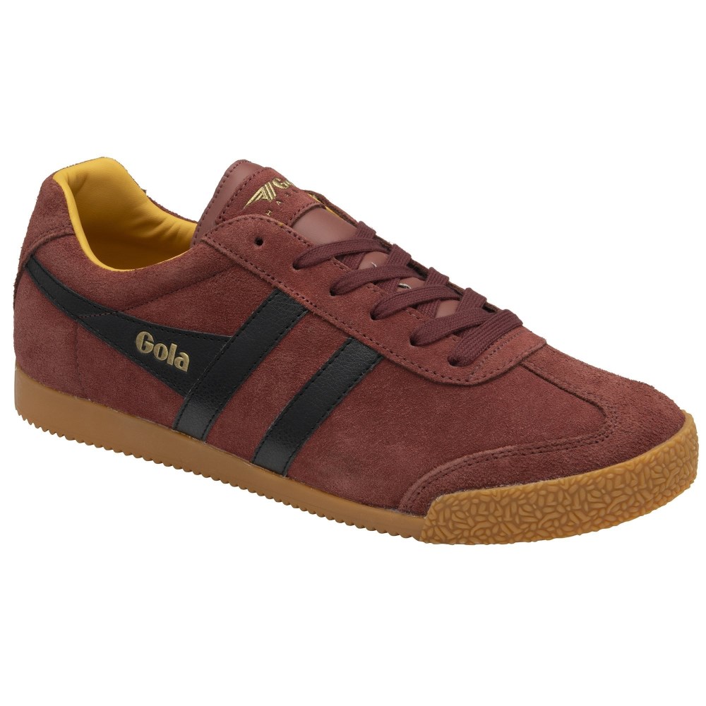Gola Classics Men's Harrier Suede Sneakers - Red Ochre/Black/Sun