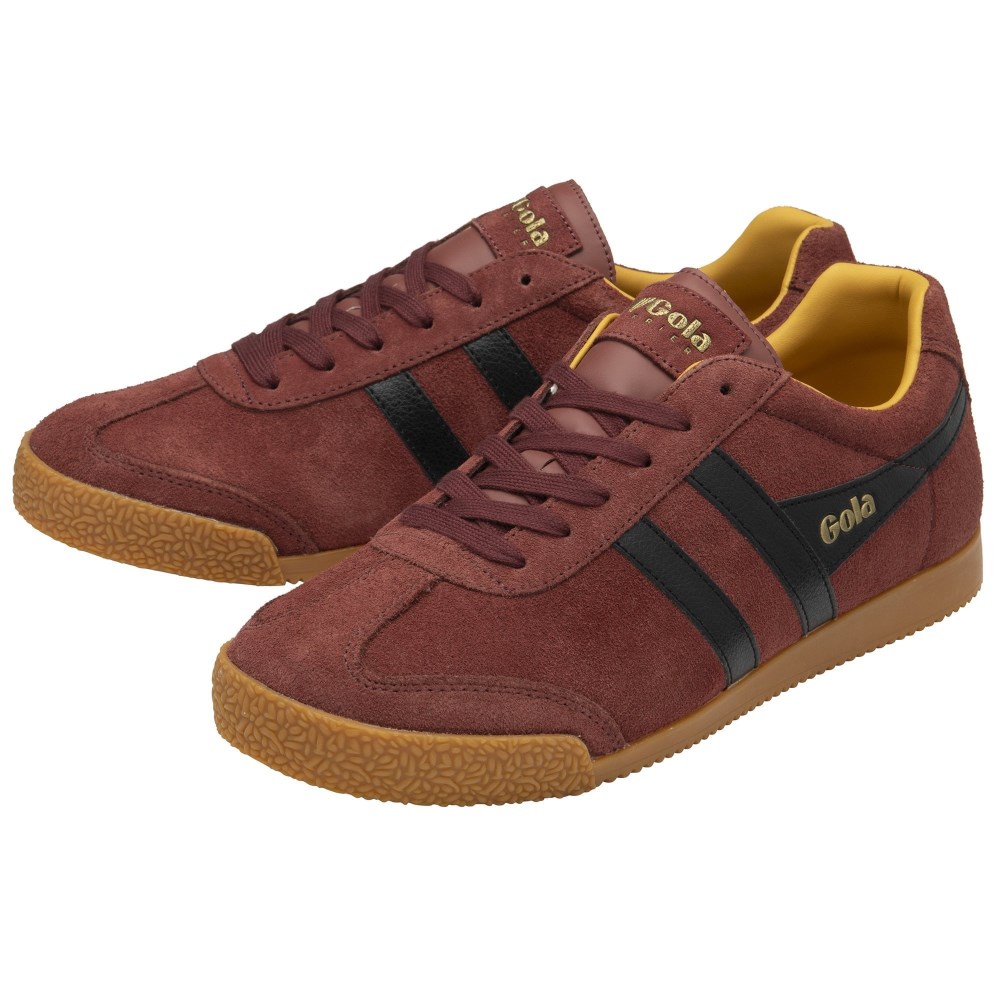 Gola Classics Men's Harrier Suede Sneakers - Red Ochre/Black/Sun