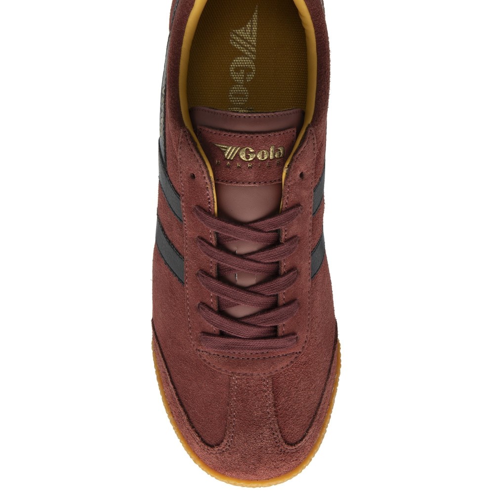 Gola Classics Men's Harrier Suede Sneakers - Red Ochre/Black/Sun