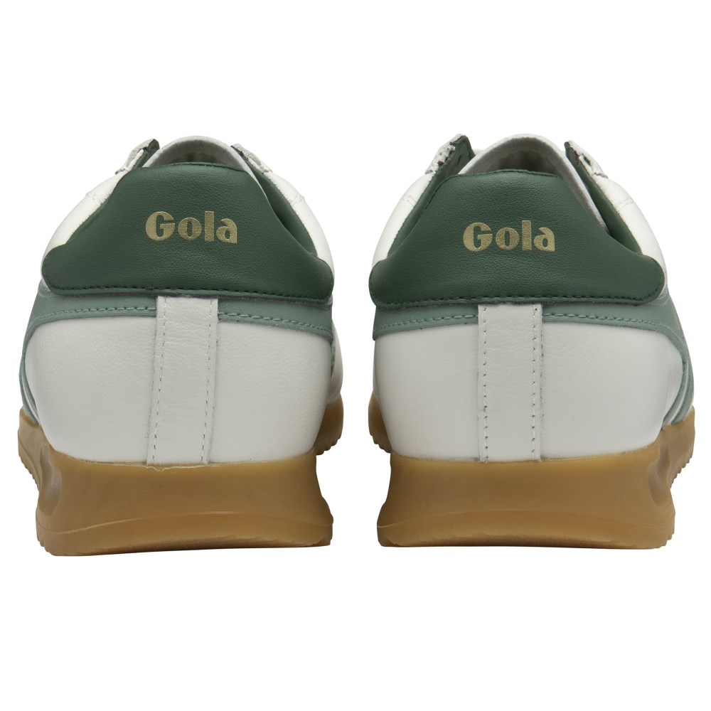 Gola Classics Women's Stadium Sneakers - White/Green Mist/Evergreen
