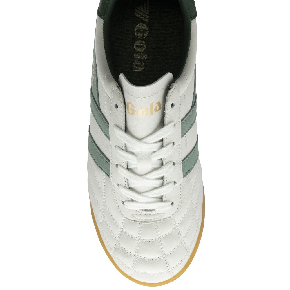 Gola Classics Women's Stadium Sneakers - White/Green Mist/Evergreen