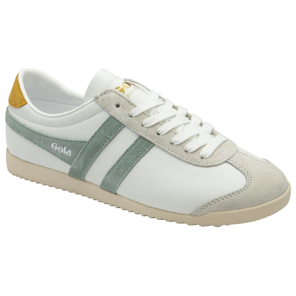 Gola Classics Women's Bullet Pure Sneakers - White/Green Mist/Sun