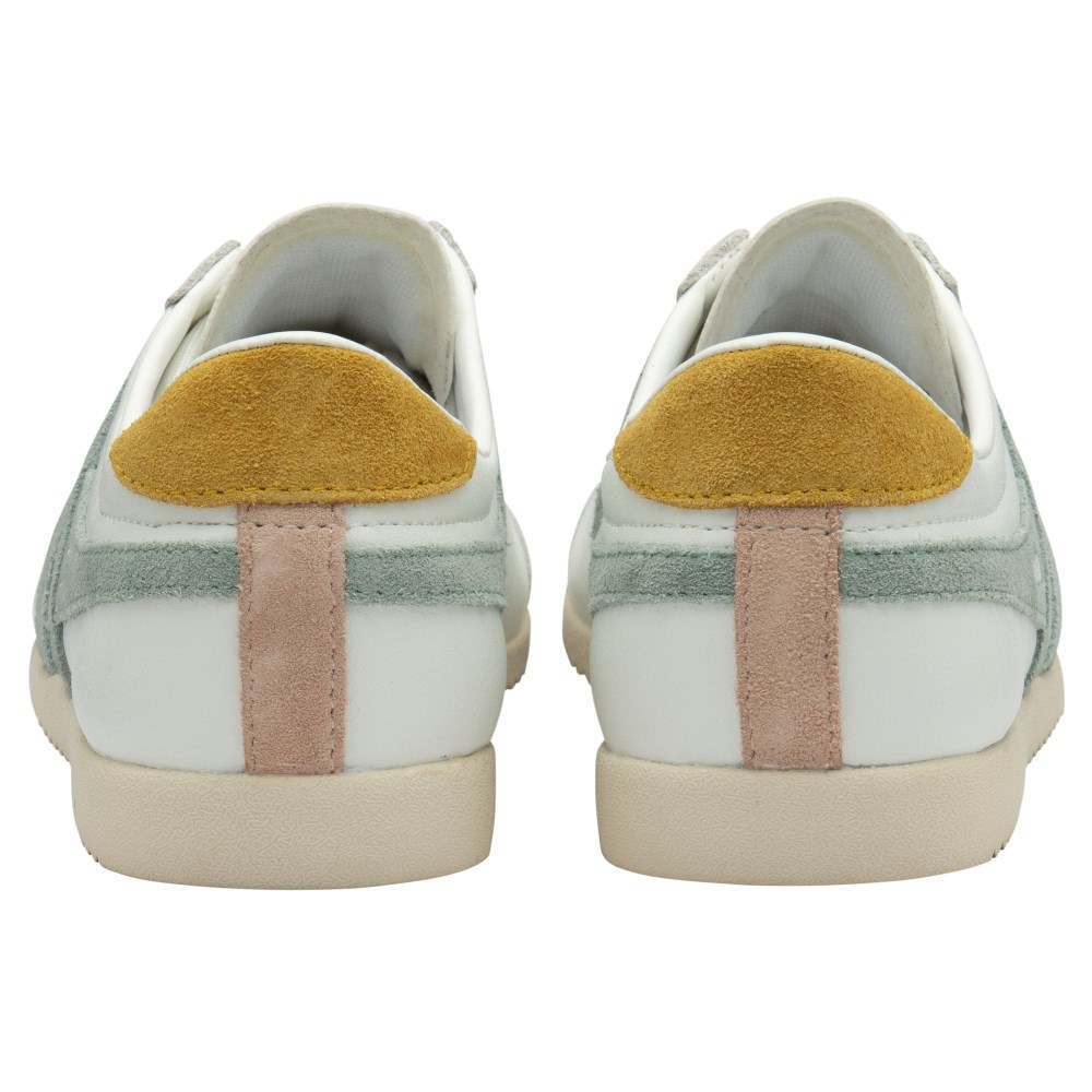 Gola Classics Women's Bullet Pure Sneakers - White/Green Mist/Sun