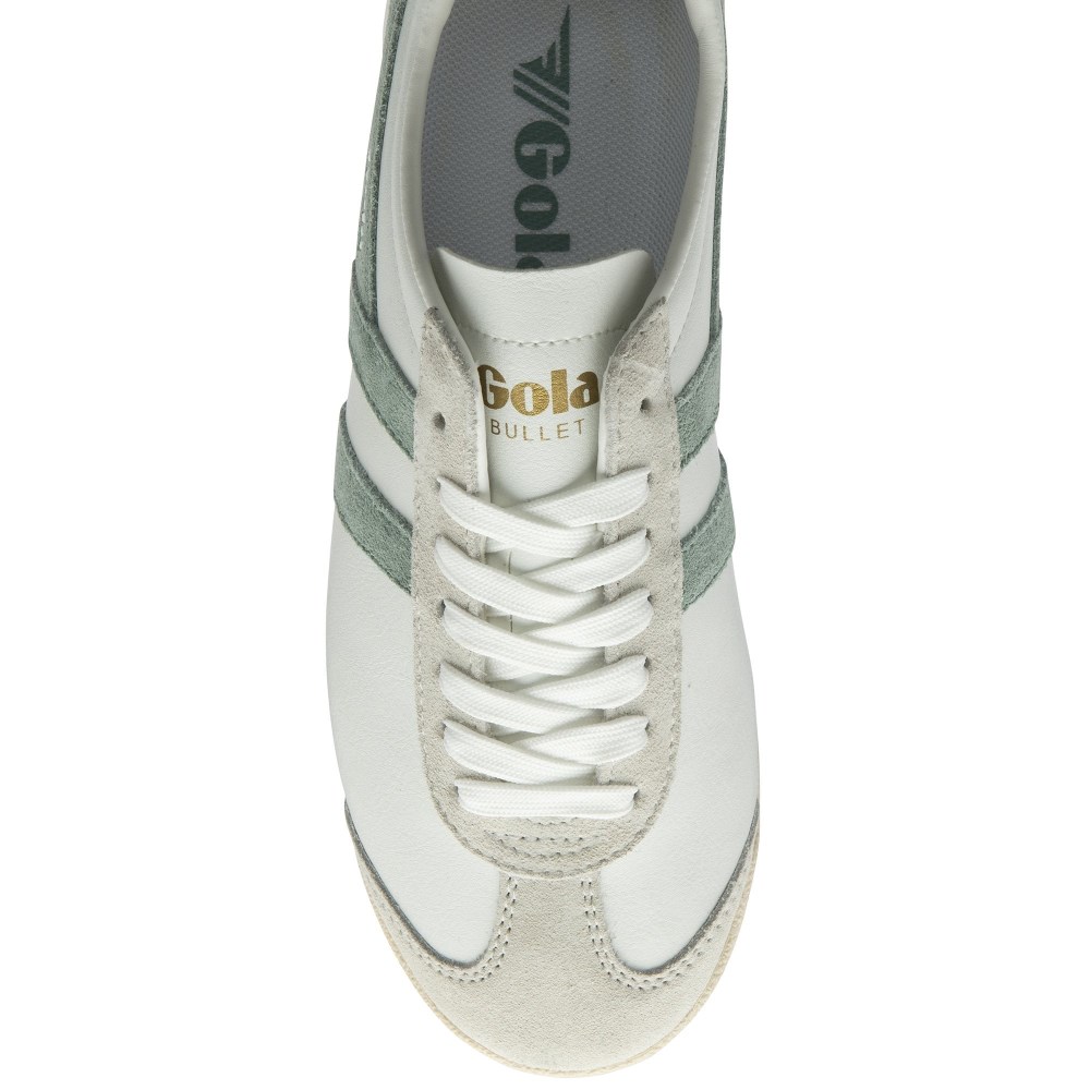 Gola Classics Women's Bullet Pure Sneakers - White/Green Mist/Sun