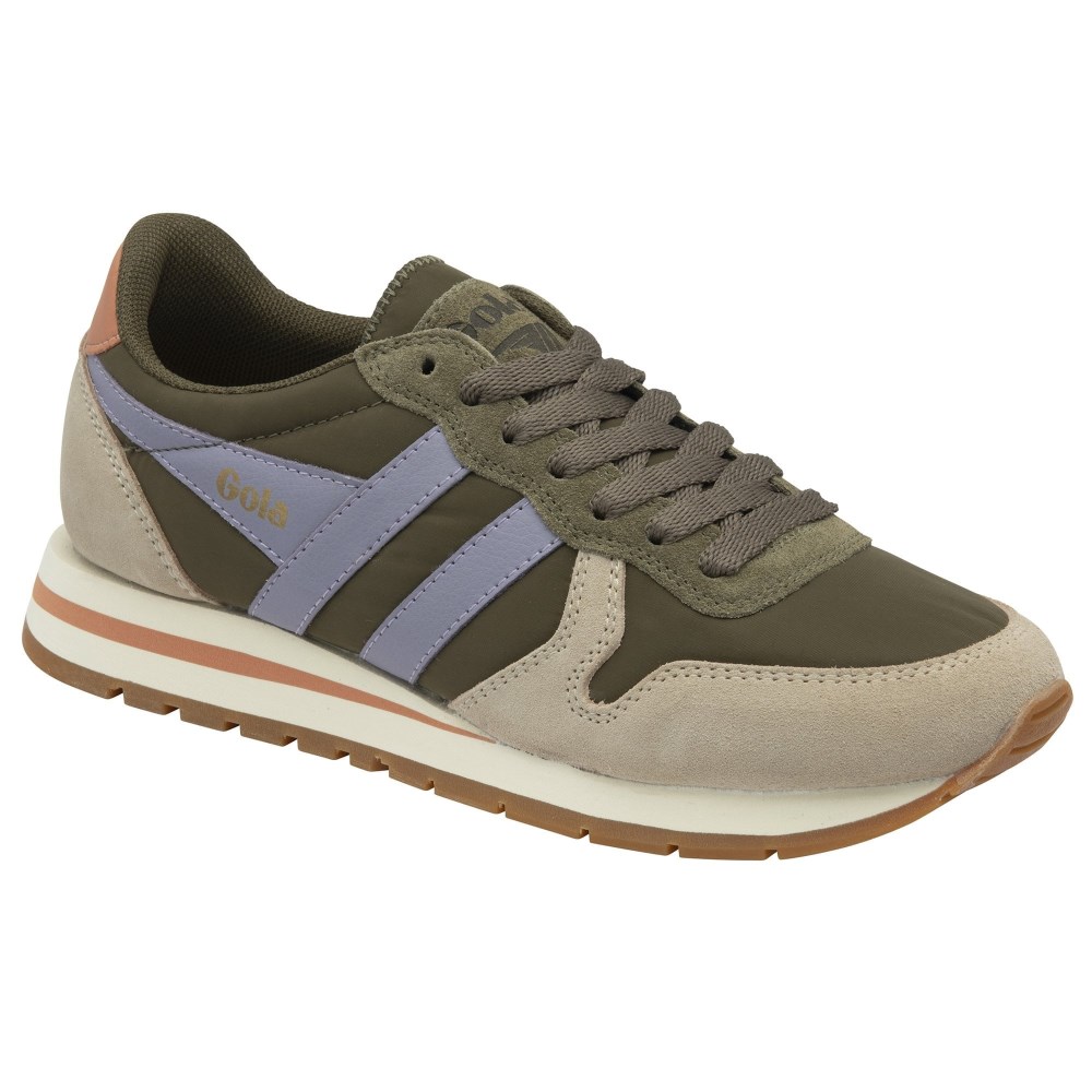 Gola Classics Women's Daytona Chute Sneakers - Khaki/Bone/Lavender