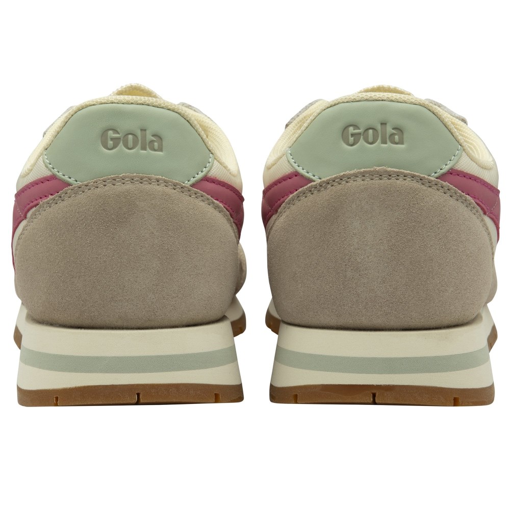 Gola Classics Women's Daytona Sneakers - Off White/Feather Grey/Fluro Pink