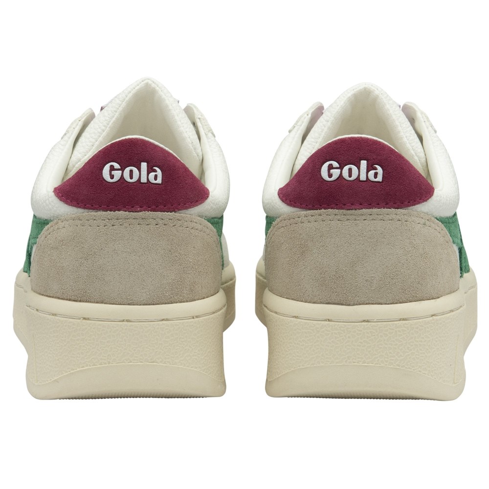 Gola Classics Women's Grandslam Trident Sneakers - White/Emerald/Cerise