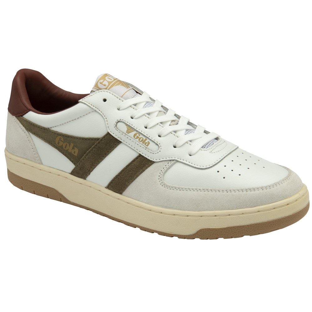 Gola Classics Men's Hawk Sneakers - White/Khaki/Rust