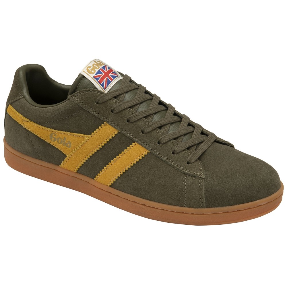 Gola Classics Men's Equipe Suede Sneakers - Khaki/Sun/Gum