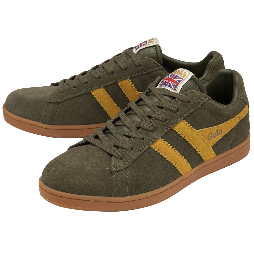 Gola Classics Men's Equipe Suede Sneakers - Khaki/Sun/Gum