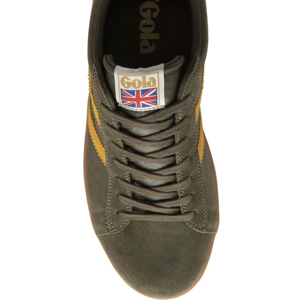 Gola Classics Men's Equipe Suede Sneakers - Khaki/Sun/Gum