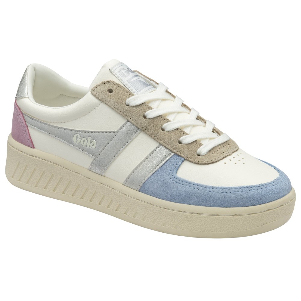 Gola Classics Women's Grandslam Quadrant Sneakers - Off White/Air/Silver/Candy