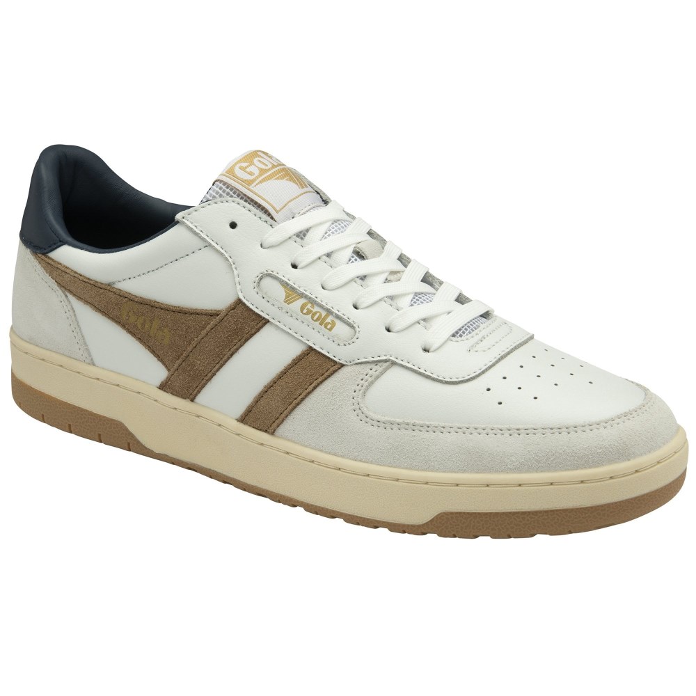 Gola Classics Men's Hawk Sneakers - White/Tobacco/Navy