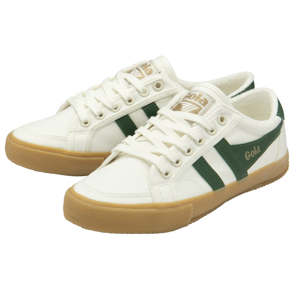 Vegan Gola Classics Women's Stratus Plimsoll Sneakers - Off White/Green/Gum