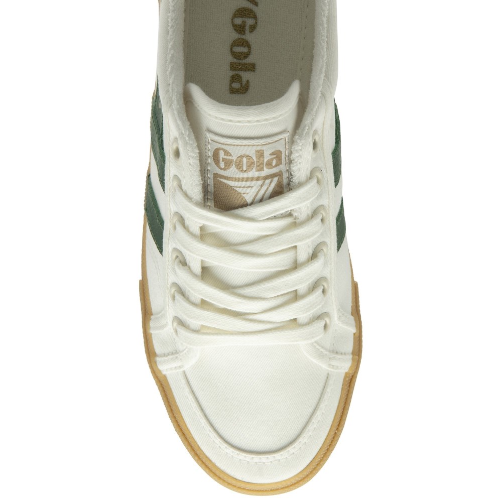 Vegan Gola Classics Women's Stratus Plimsoll Sneakers - Off White/Green/Gum