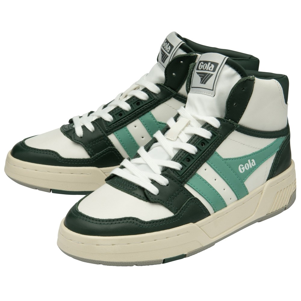 Gola Classics Women's Challenge High Sneakers - White/Green/Sea Mist