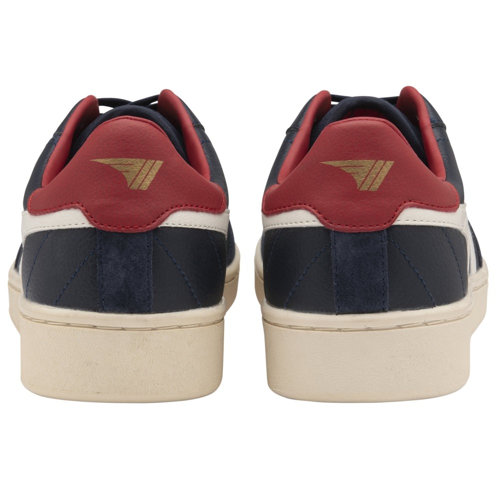 Gola Classics Men's Contact Leather Sneakers - Navy/Off White/Deep Red