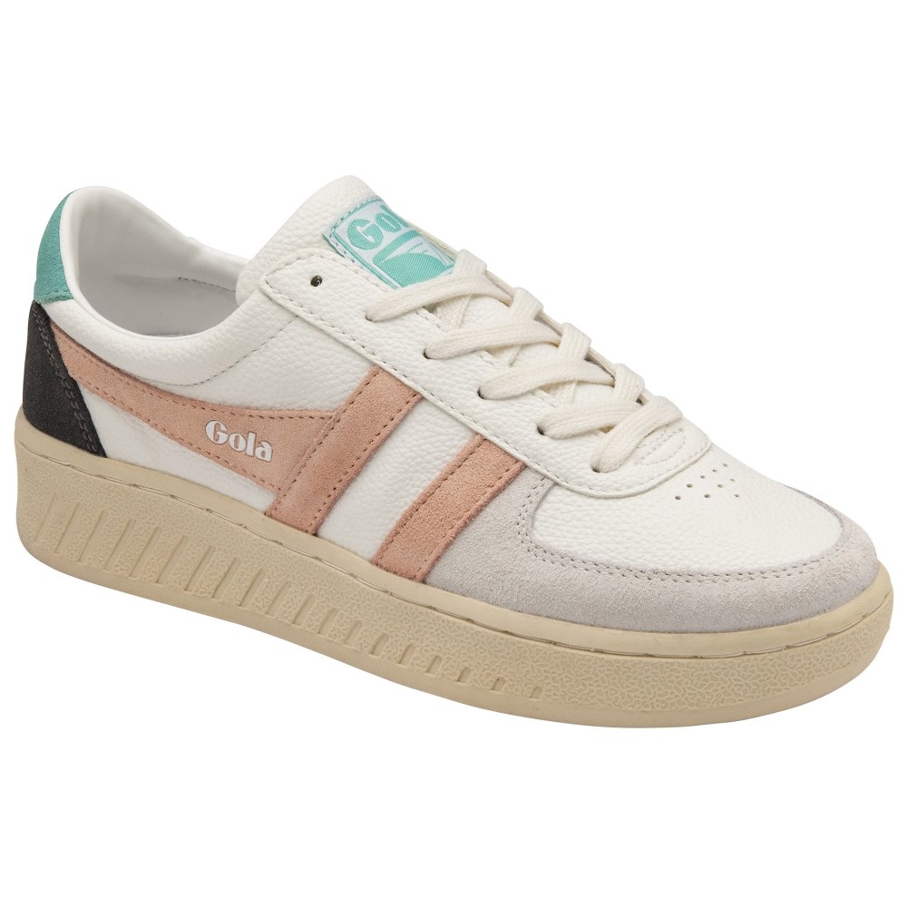 Gola Classics Women's Grandslam Trident Sneakers - White/Pearl Pink/Sea Mist