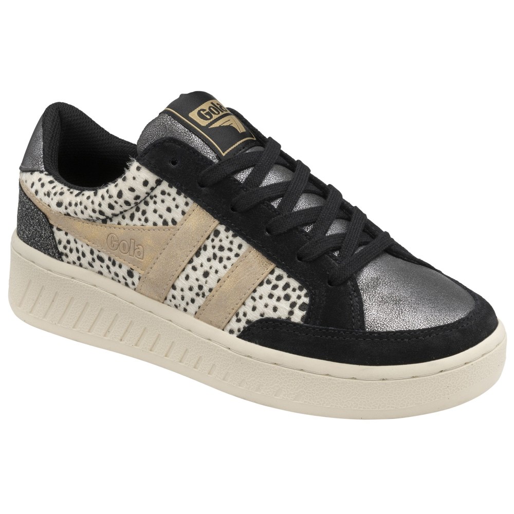 Gola Classics Women's Superslam Sneakers - Black/Cheetah/Gold