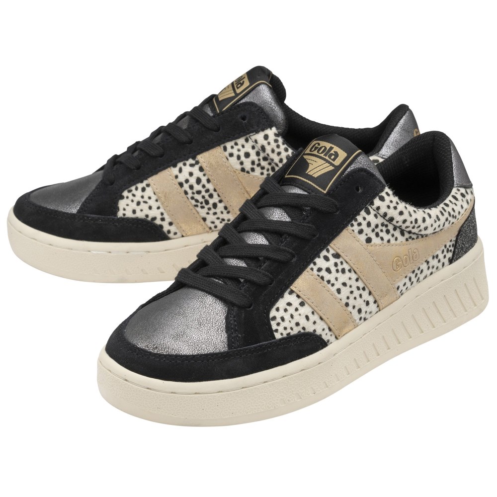 Gola Classics Women's Superslam Sneakers - Black/Cheetah/Gold