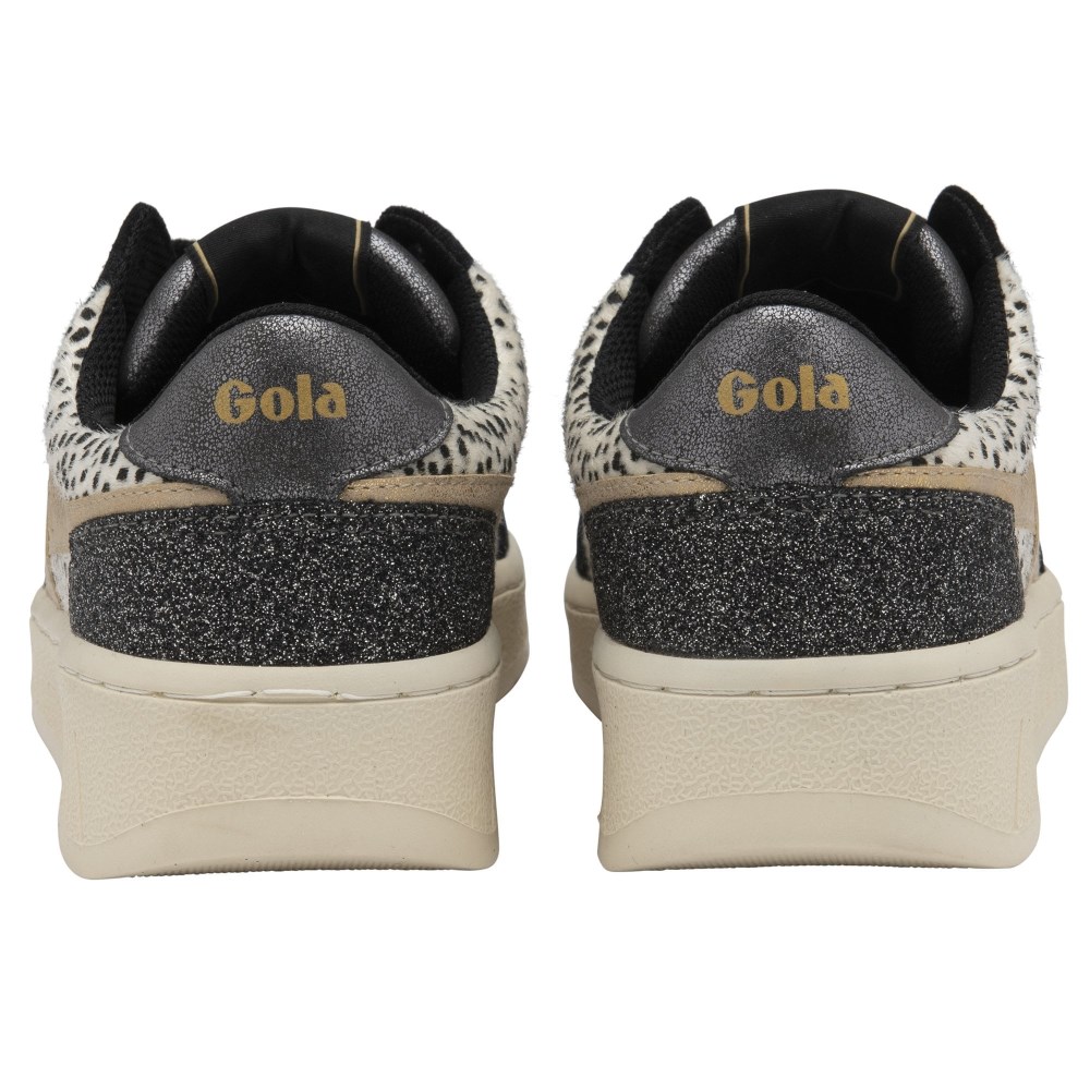 Gola Classics Women's Superslam Sneakers - Black/Cheetah/Gold