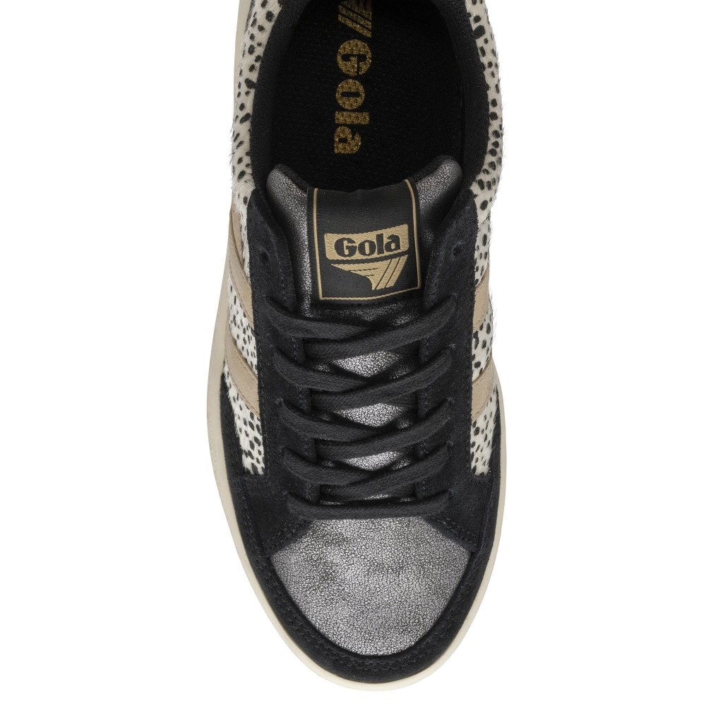Gola Classics Women's Superslam Sneakers - Black/Cheetah/Gold