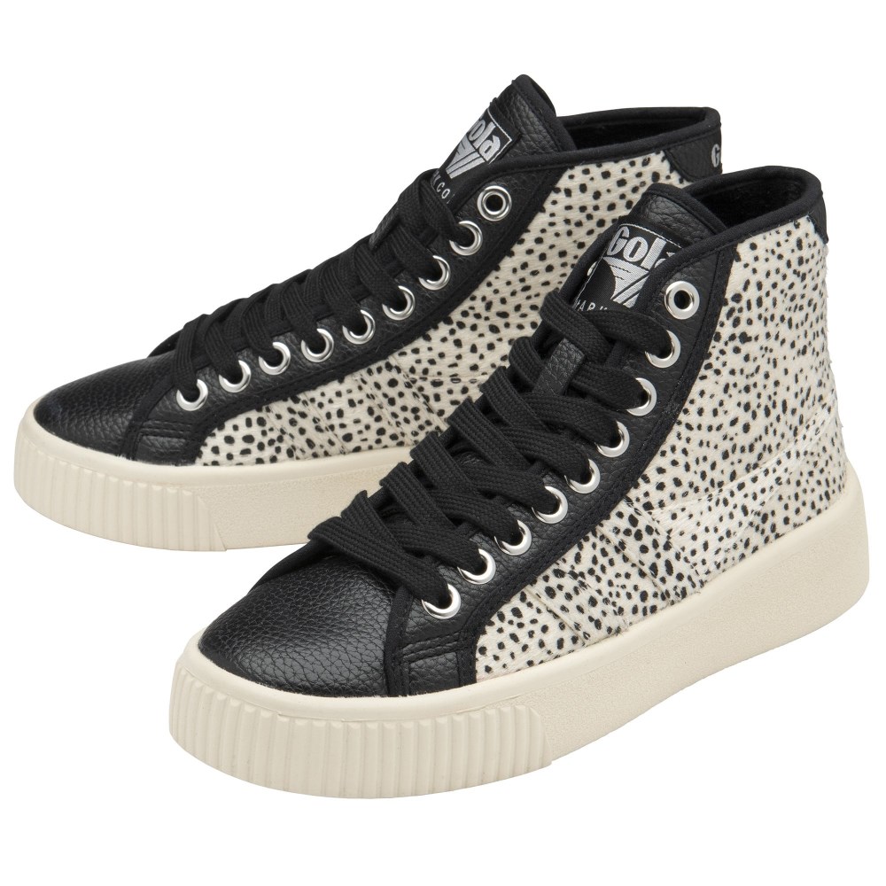 Vegan Gola Classics Women's Baseline High Safari Pure - Black/Cheetah