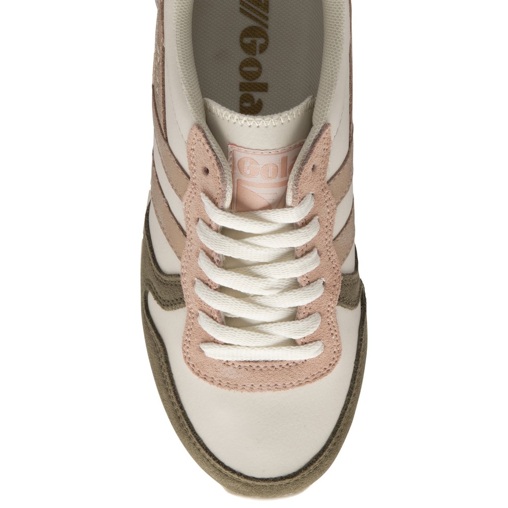 Gola Classics Women's Daytona Quadrant Sneakers - Off White/Khaki/Rose Gold/Lily