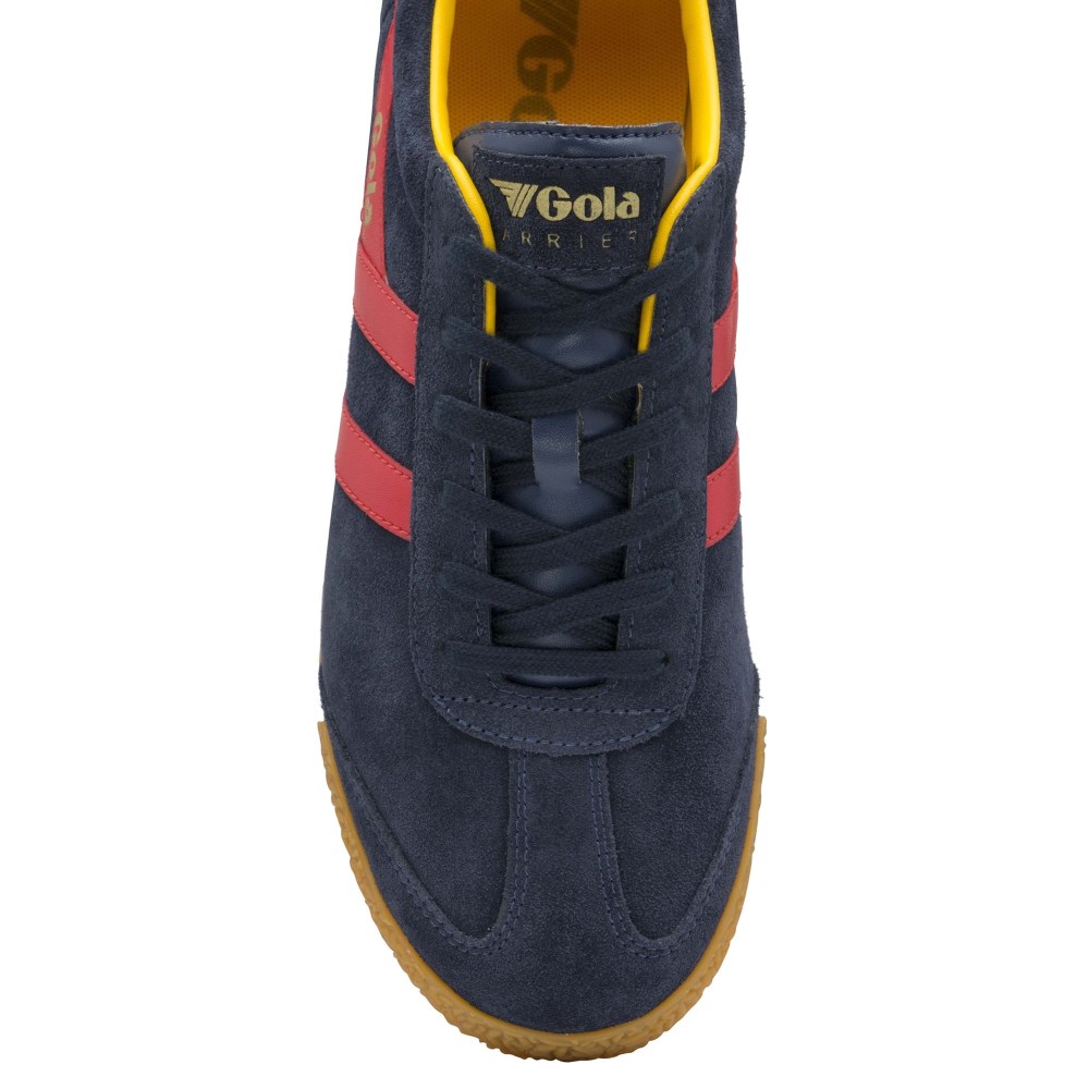 Gola Classics Men's Harrier Suede Sneakers - Navy/Red/Sun