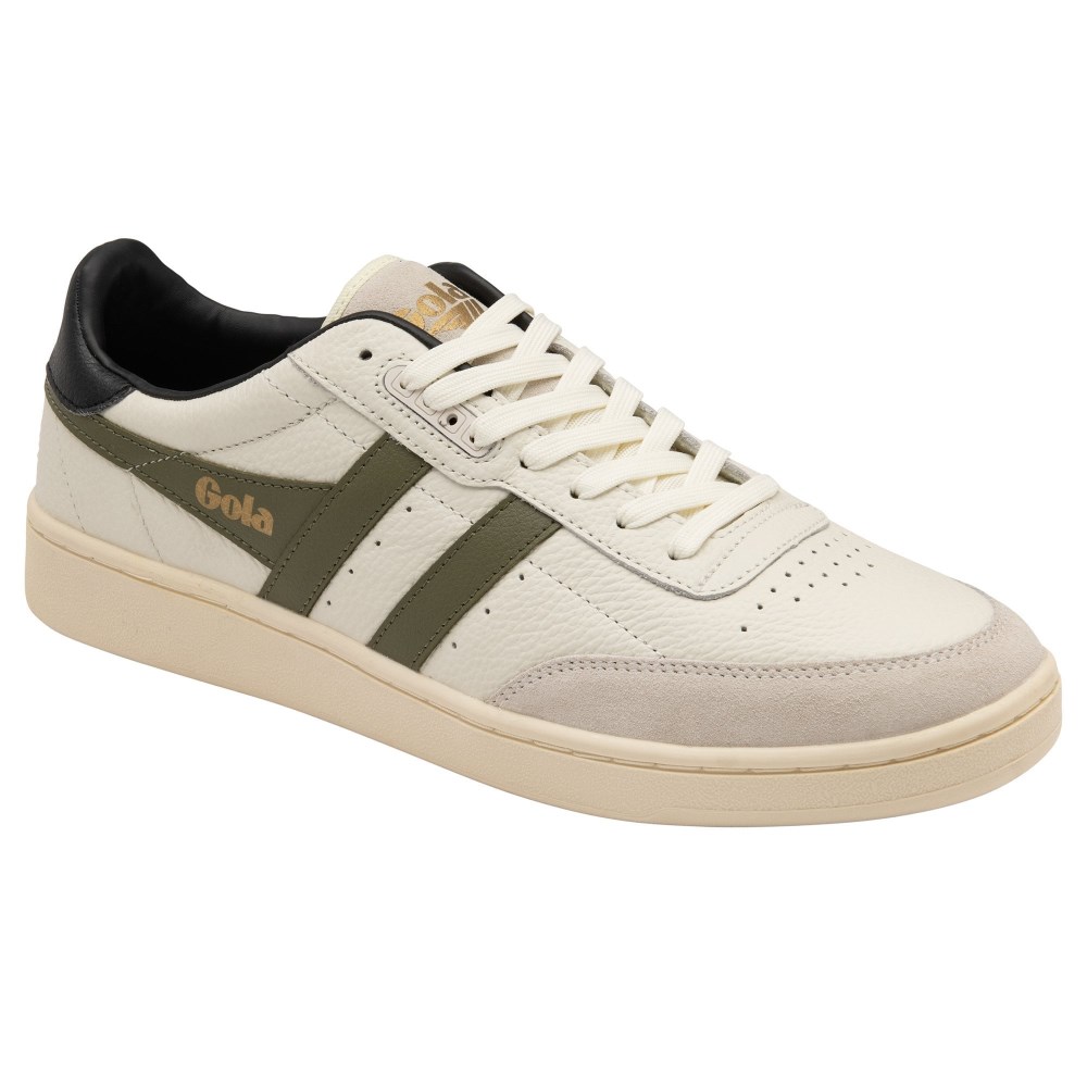 Gola Classics Men's Contact Leather Sneakers - Off White/Khaki/Black