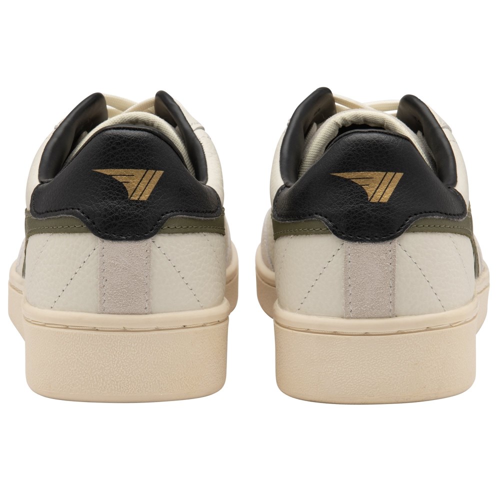 Gola Classics Men's Contact Leather Sneakers - Off White/Khaki/Black