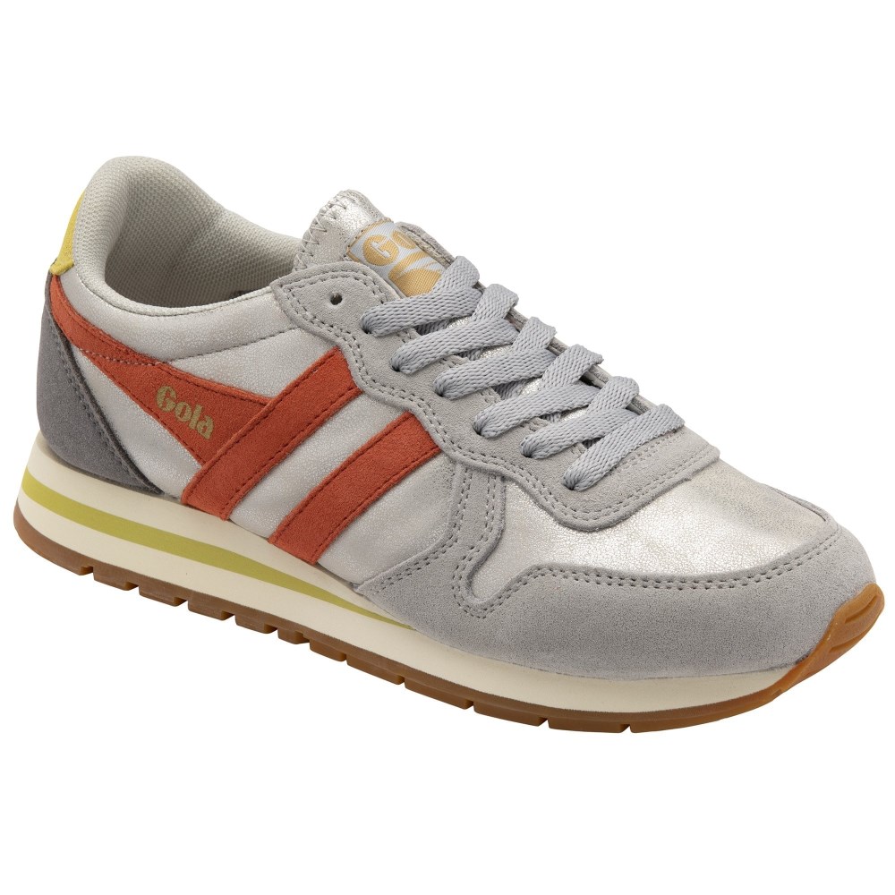 Gola Classics Women's Daytona Blaze Sneakers - Silver/Hot Coral/Limelight