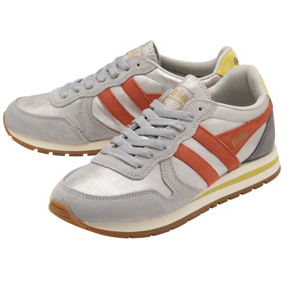 Gola Classics Women's Daytona Blaze Sneakers - Silver/Hot Coral/Limelight