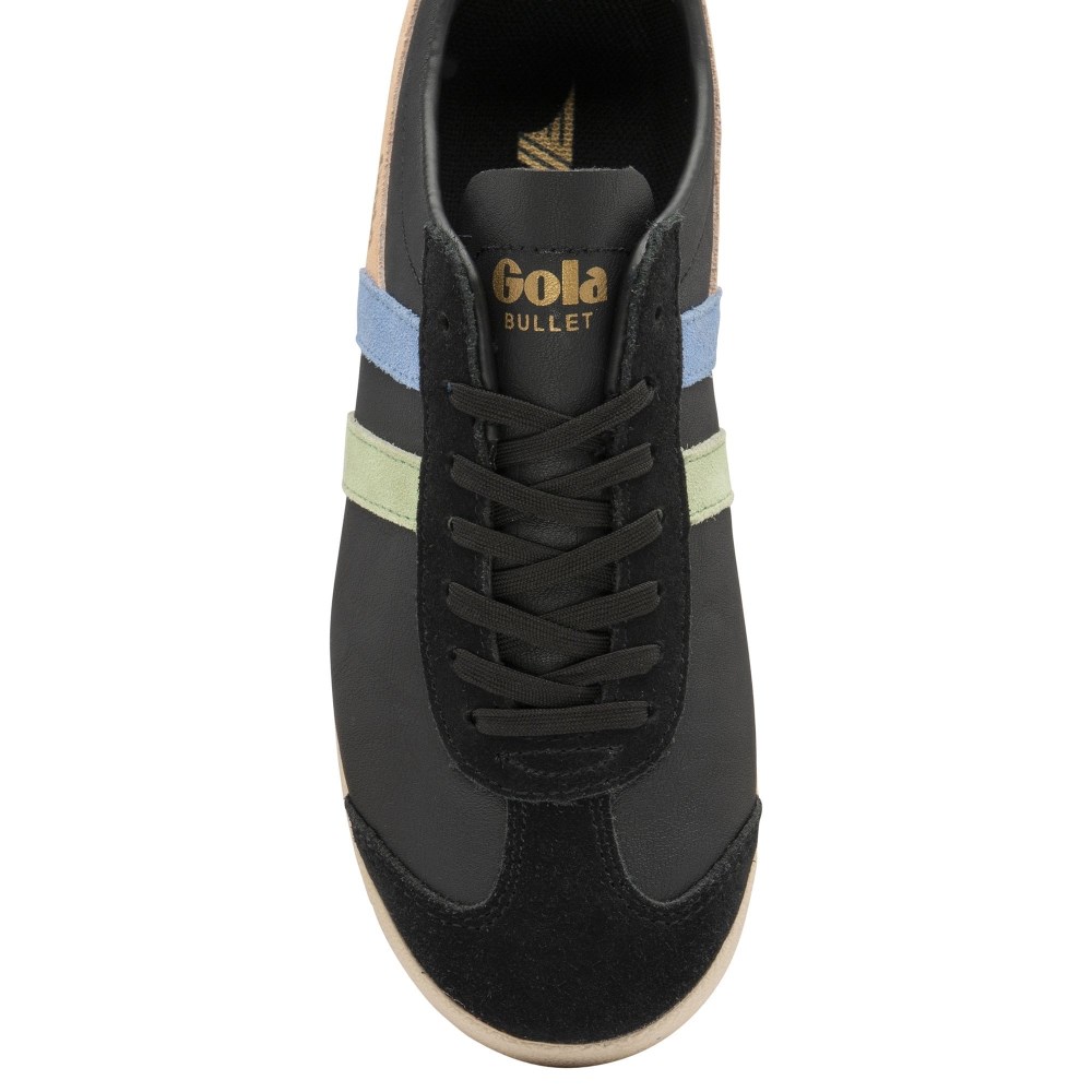 Gola Classics Women's Bullet Trident Sneakers - Black/Patina Green/Vista Blue