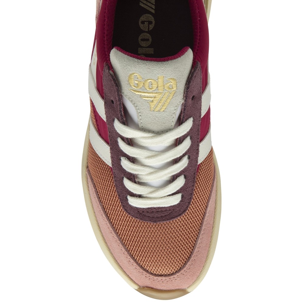 Gola Classics Women's Raven Sneakers - Orange Spice/Raspberry/Coral Pink