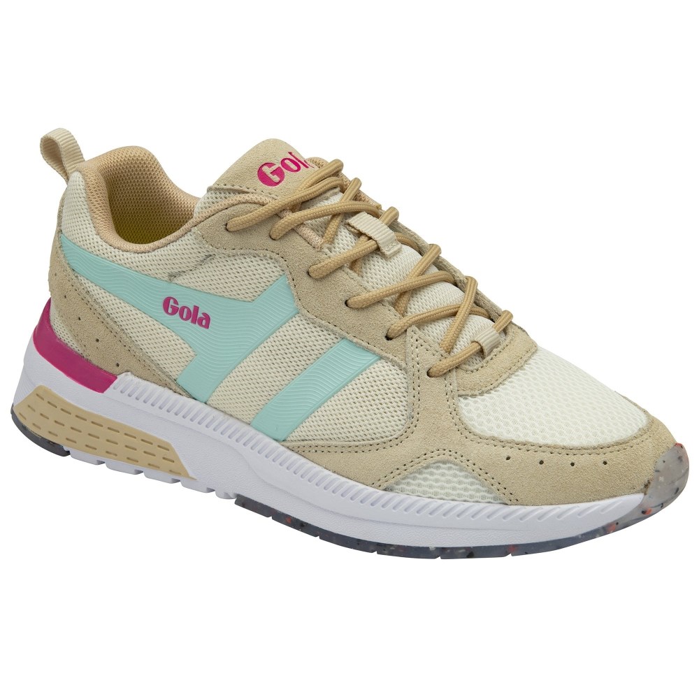 Gola Performance Women's Navis Sneakers - Off White/Oat/Powder Blue/Hot Pink