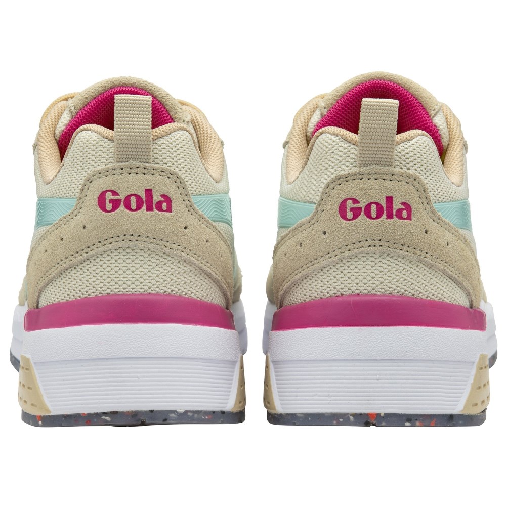Gola Performance Women's Navis Sneakers - Off White/Oat/Powder Blue/Hot Pink