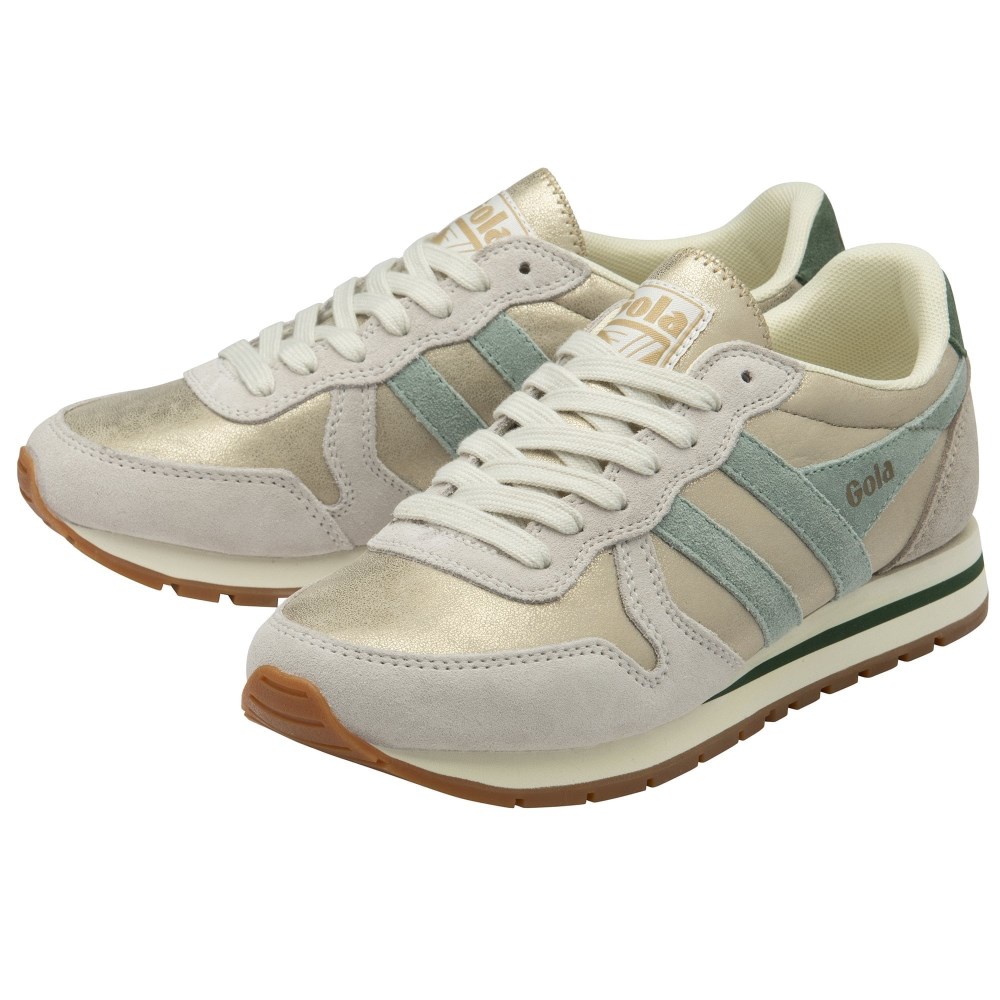 Gola Classics Women's Daytona Blaze Sneakers - Gold/Green Mist/Evergreen