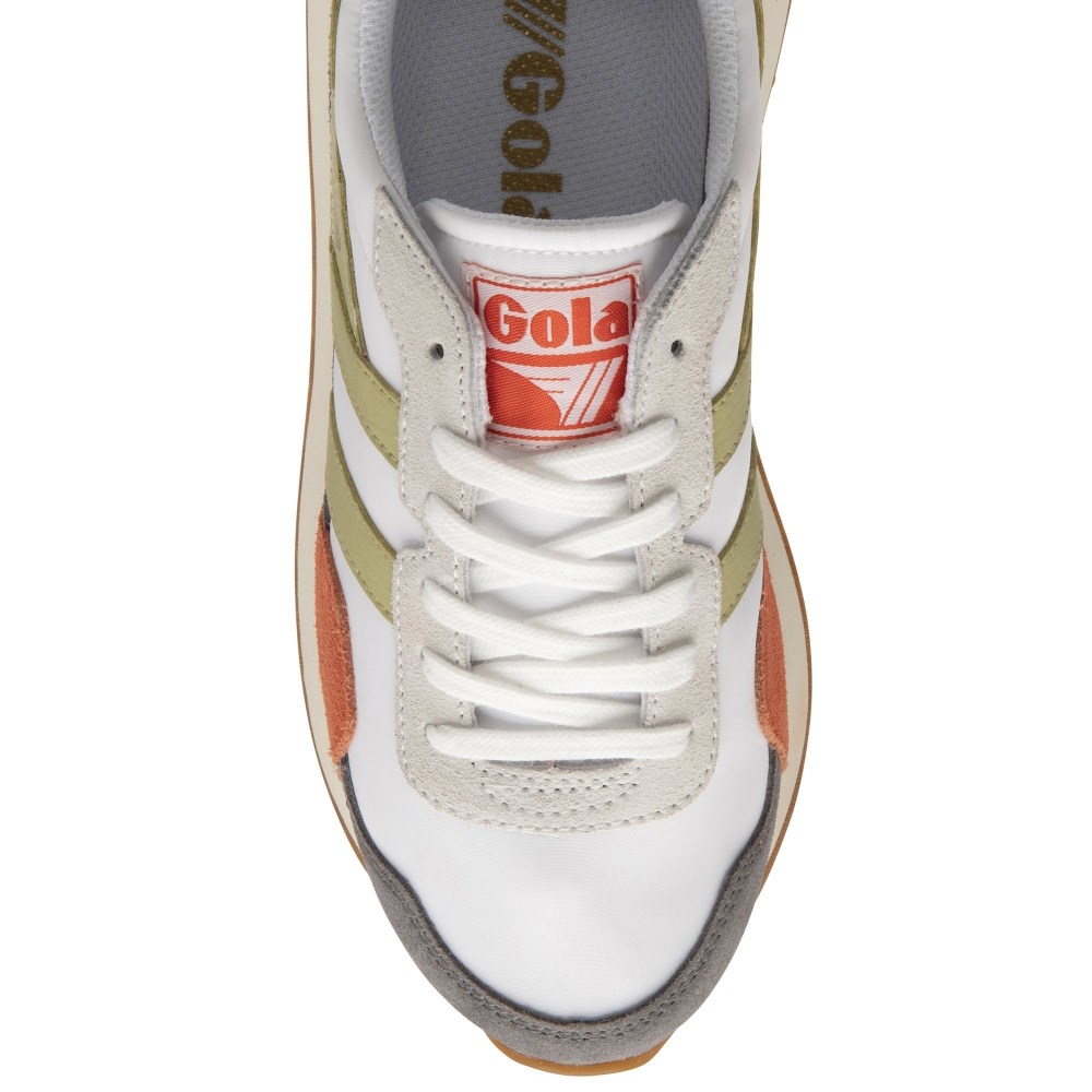 Gola Classics Women's Indiana Sneakers - White/Ash/Lemon